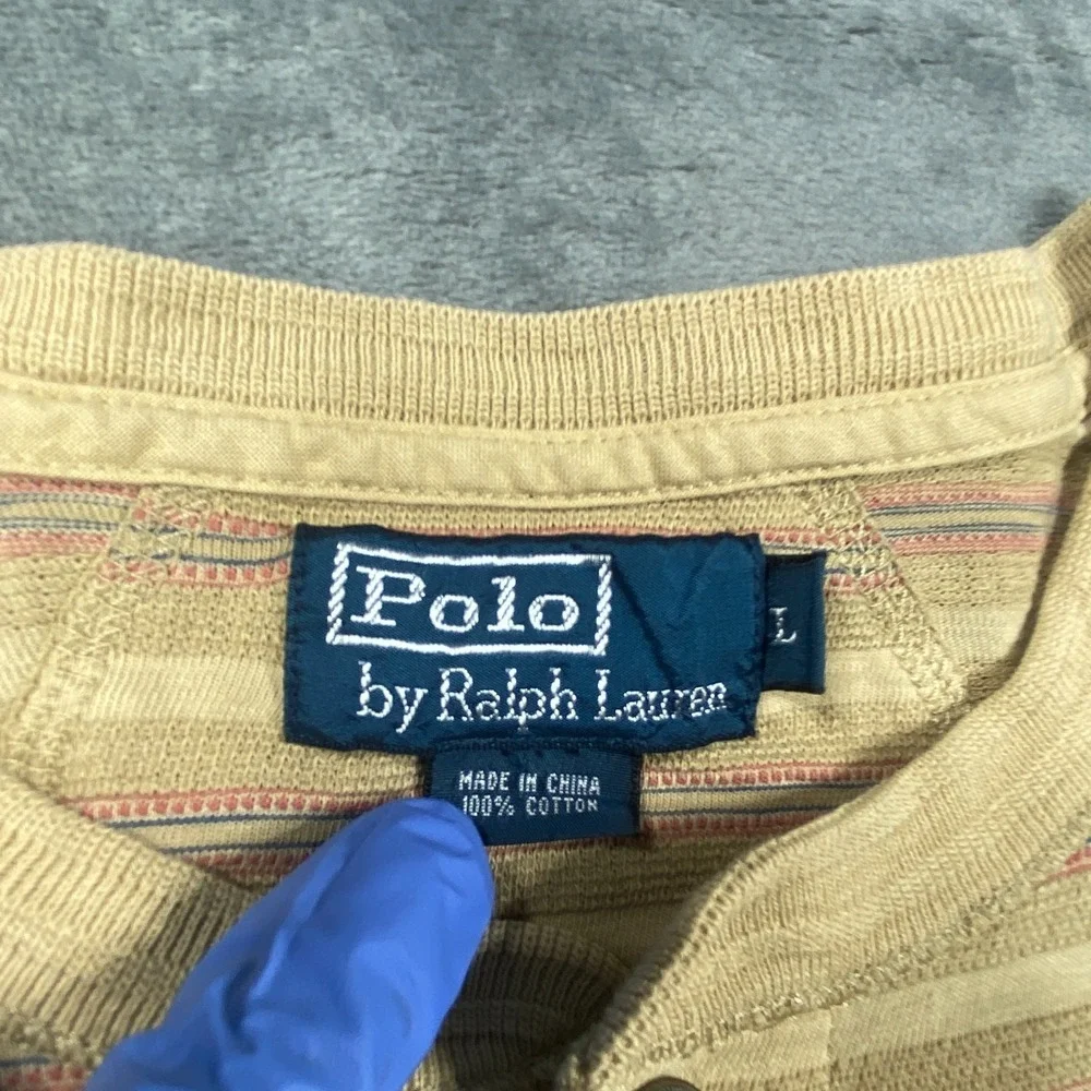 Vintage Polo Ralph Lauren 381 Bleeker T Shirt Large Mens Sportswear Knit Striped